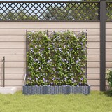 thumbnail of vidaXL Gartenpflanzer mit Gitter 3 pcs Grau 120 x 40 x 125,5 cm PP