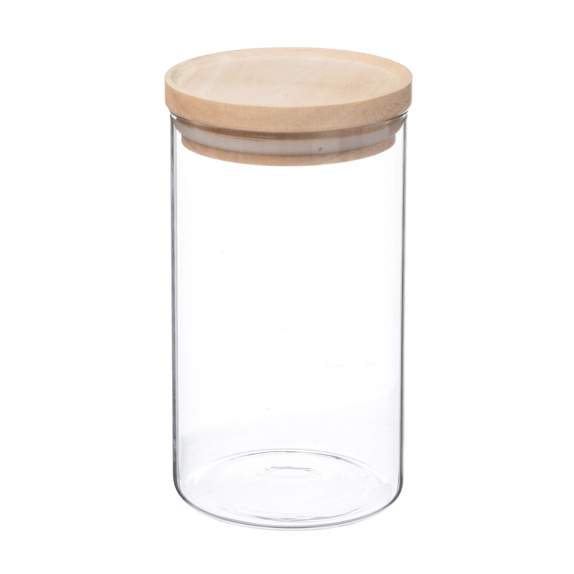 WellHome - Pote de vidro e madeira, hermético, 1L
