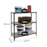 thumbnail of SimonRack Estanteria Metalica, 1000x1100x500 mm, 3 Alturas, Bandeja Madera, 200 kg de Punto Flexión, Estanterias Almacenaje, Antracita - Maderclick