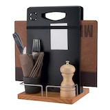 thumbnail of Securit® Tischbutler, inkl. Kreidemarker - lackierte Holzbasis, Metallgestell, Menühalter, Gummibänder, Griff