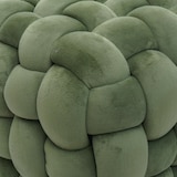 thumbnail of Hocker HWC-Q48, Sitzhocker Ottomane Polsterhocker Knoten-Pouf, Samt (220g/m²) 39cm ~ grün