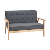 thumbnail of Sofá de 2 Plazas Respaldo y Asiento Acolchado Patas de Madera 114x66x69 cm Gris