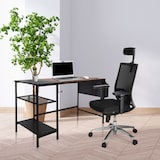 thumbnail of Secretária WORKSPACE H I preto/castanho hjh OFFICE