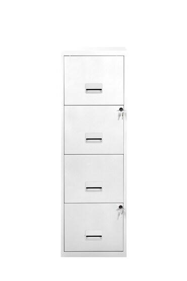 Classeur à 4 Tiroirs Pierre Henry Access - 140 Dossiers A4, Blanc, 40x125x40 Cm - 11