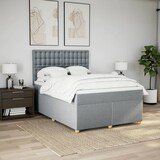 thumbnail of vidaXL Boxspringbett mit Matratze Hellgrau 140x190 cm Stoff