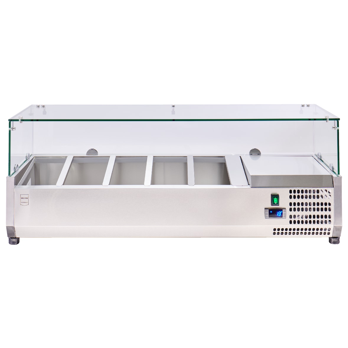 METRO PROFESSIONAL Vitrine refrigerada GHS1120, vidro/ aço inoxidável, 120.5 x 46 x 39.5 cm, 40 L, refrigeração por ventilação, 180 W, prateado