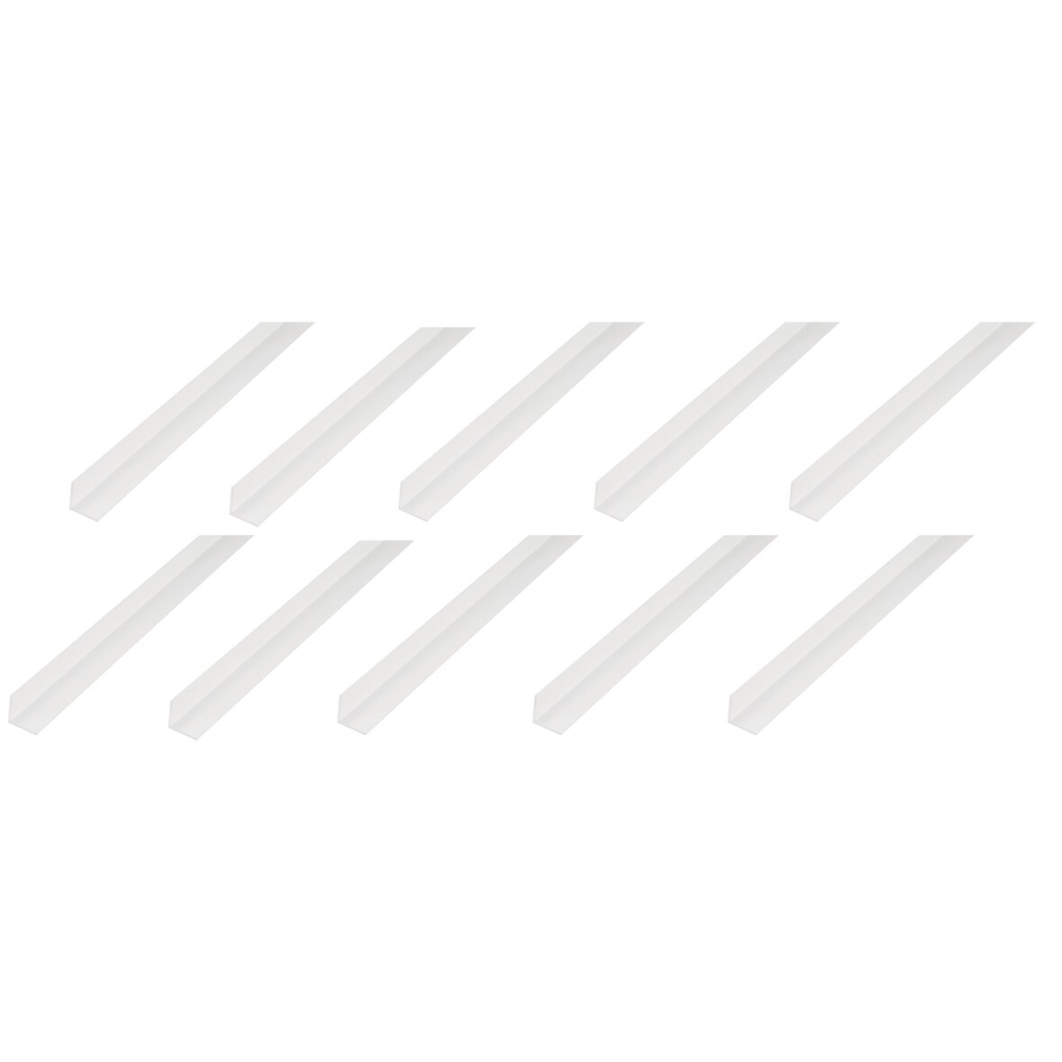 Alberts 10 x Winkelprofil, PVC, weiß, 20 x 20 x 1 mm, Länge 1 m