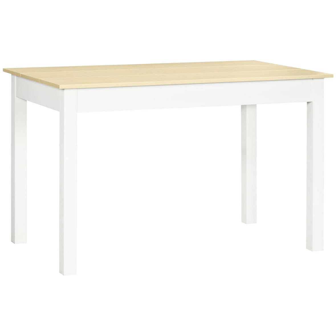 HOMCOM mesa de comedor de madera mesa de cocina rectangular para 4-6 personas estilo moderno para salón carga 50 kg 119x70x75 cm roble