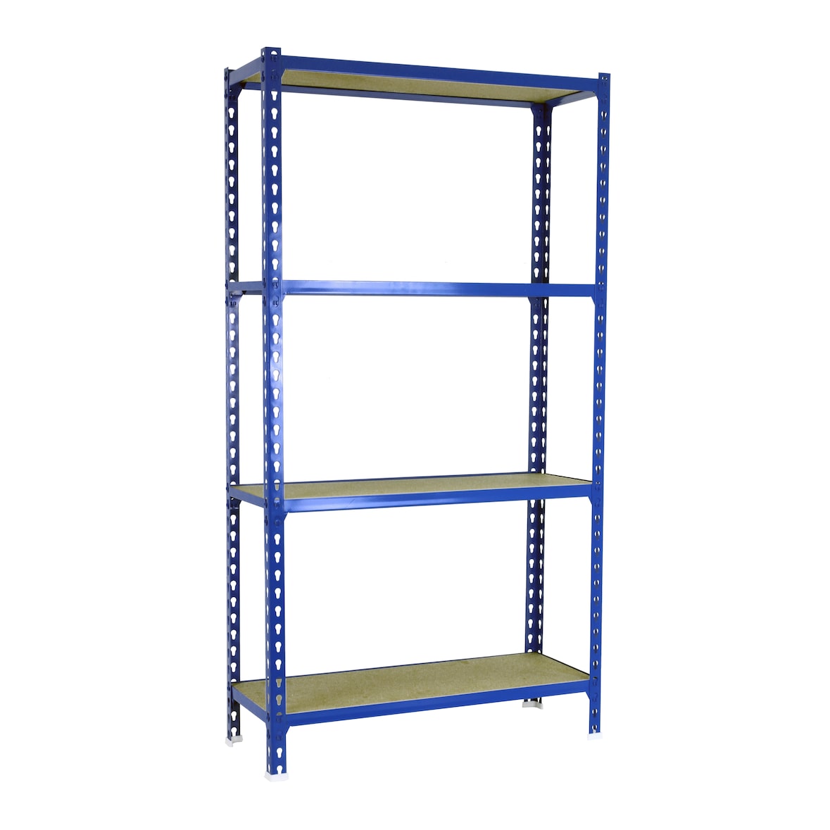SimonRack Scaffali Metallo Garage 1500x1100x400 mm, 4 Niveaux, Ripiani in Legno, 200 kg per Ripiano, Blu/Legno – Maderclick
