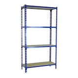 thumbnail of SimonRack Scaffali Metallo Garage 1500x1100x400 mm, 4 Niveaux, Ripiani in Legno, 200 kg per Ripiano, Blu/Legno – Maderclick