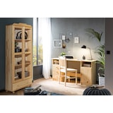 thumbnail of Möbilia Secretária | 3 gavetas, 1 porta, 2 compartimentos abertos | Madeira maciça de pinho | L 144 x P 54 x A 73 cm | natureza