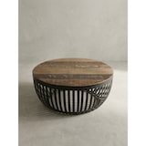 thumbnail of Couchtisch im Industrial-Design, Recyceltes Mangoholz, Braun. 70x70x33 cm | Kadima Design