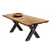 thumbnail of SIT Möbel Esstisch 180x100 cm | 50 mm Platte Teak recycelt | natur | Gestell Metall in X-Form | B 180 x T 100 x H 78 cm | 15611-41 | Serie TABLES&CO