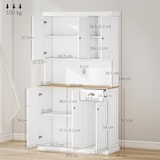 thumbnail of HOMCOM Credenza Cucina con Armadietti e Cassetto Stile Country Bianco