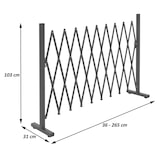 thumbnail of Alu Absperrgitter HWC-K56, Scherengitter Schutzgitter Zaun, ausziehbar schwenkbar Stahl 103x36-265x31cm, braun