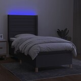 thumbnail of vidaXL Boxspringbett mit Matratze & LED Dunkelgrau 80x200 cm Stoff