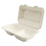 thumbnail of Mayax 125 Zuckerrohr Menueboxen Lunchbox abbaubar Plastikersatz  700 ml 2 geteilt 230x153x80mm Einweg