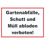 thumbnail of Gartenabfälle, Schutt und Müll abladen verboten Schild A3 (297x420mm)
