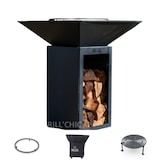 thumbnail of Pack Privilège Cevenol Steel Wood Quadrato 74 Grigio Antracite Braciere a doppia vasca