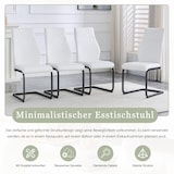thumbnail of Esszimmerstühle 2er-Set PU-Leder Weiß/Schwarz, Metallgestell, Höhe 100 cm