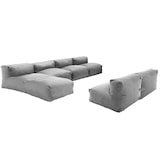 thumbnail of 6-zits modulaire tuinset met grijze chaise longue
