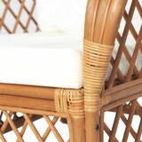 thumbnail of vidaXL Sessel mit Kissen Hellbraun Rattan und Leinen