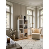 thumbnail of Großes Bücherregal in Sonoma Eiche und Weiß, modernes Design, 8 Fächer für Stauraum, multifunktional als Raumteiler nutzbar | Kadima Design