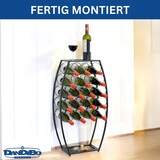 thumbnail of Weinregal Metall Schwarz Stehend 83 cm 96640 Weinständer für 18 Flaschen Dekorativer Weinflaschenhalter in Fass-Optik Flaschenregal mit Ablage