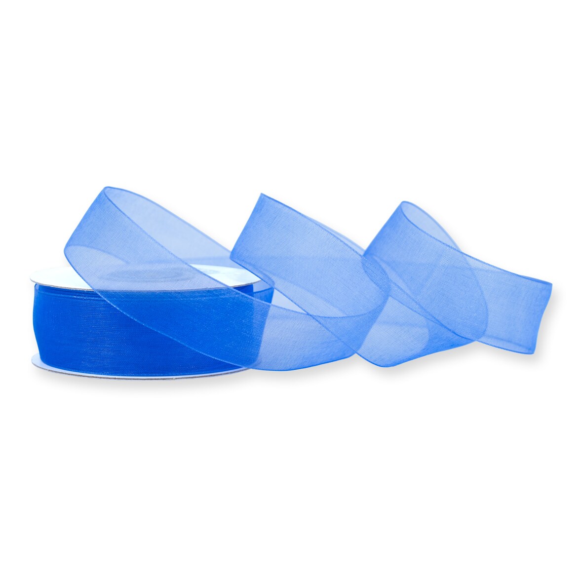 25mm Organzaband 25m Chiffonband Schleifenband Geschenkband Deko Stoffband Blau
