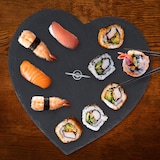 thumbnail of Relaxdays Schieferplatte, Herz, Griff, Servierplatte für Sushi, Käse, Hochzeit, Valentinstag, Schiefertablett, anthrazit