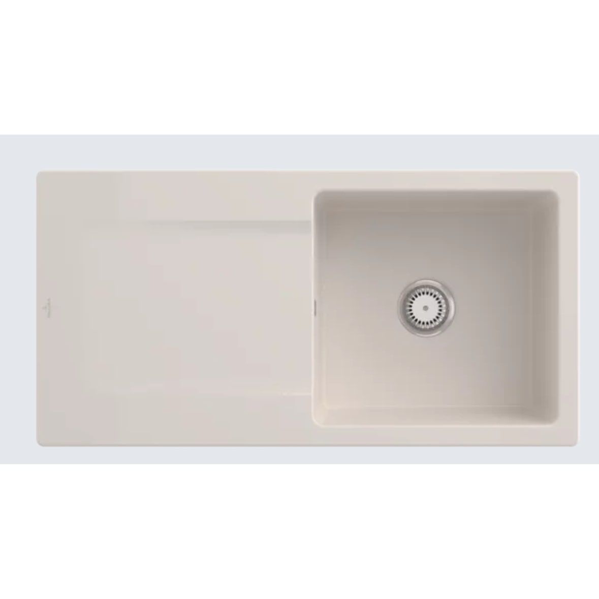 Villeroy&Boch Rechteckiges Spülbecken, Küchenspüle Siluet 60 Crema weiß 100x51 cm, Unterschrankbreite 60 cm
