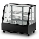 thumbnail of Romux® Vitrina Pastelera Expositora Refrigerada 2 Estantes con 2 Puertas Correderas Negra 100 Litros Ventilada | Vitrina Sobremesa Cristal Curvado