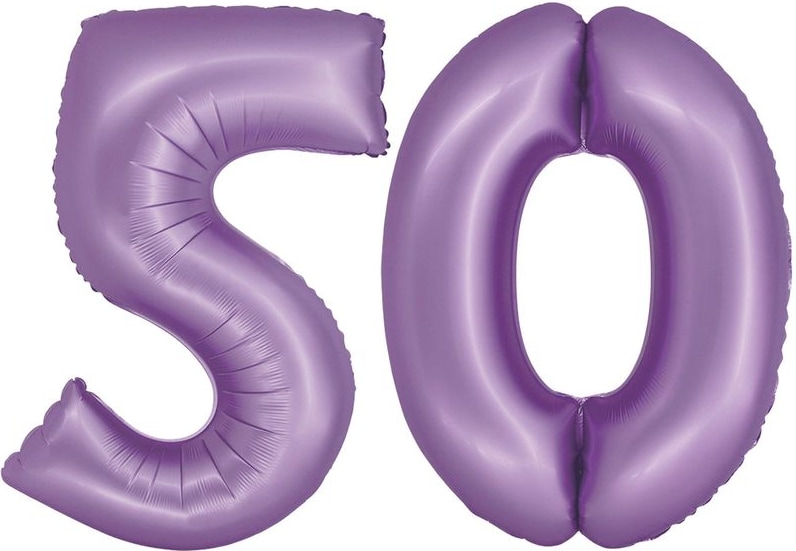 XL Folienballon lavendel Zahl 50