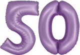 thumbnail of XL Folienballon lavendel Zahl 50