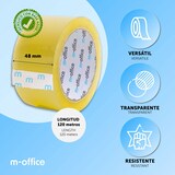 thumbnail of m-office Cinta Adhesiva Transparente, Cinta de Embalar Adhesiva para Embalaje de Cajas, Envíos, Mudanzas y Manualidades (48mmx120m, x3)