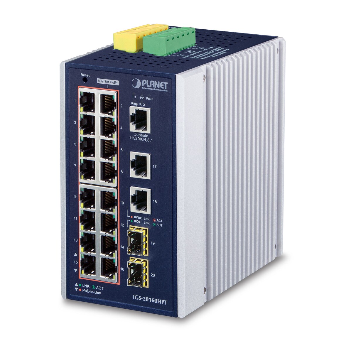 Planet IGS-20160HPT - Managed - L2/L3 - Gigabit Ethernet (10/100/1000) - Vollduplex - Power over Ethernet (PoE) - Wandmontage