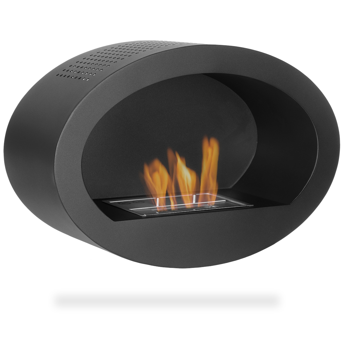 Moritz Ethanol Kamin Wandkamin 40 x 60 x 22 cm I hängend rund I 1 Liter Brenner I Bioethanol Kamin I Bio Ethanol Kaminofen Indoor Outdoor