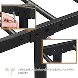 thumbnail of Yaheetech Bettrahmen Metallbett Gästebett Bettgestell aus Metall, Modern Jugendbett mit Lattenrost, für Schlafzimmer Gästezimmer 90 x 200 cm/Schwarz