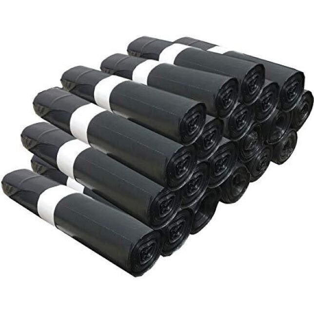 Lot de 200 Sacs Poubelle Grande Capacité 110L - Lien de Fermeture, Ultra Résistant, Anti-Fuites, Noir Opaque - 20 Rouleaux de 10 sacs