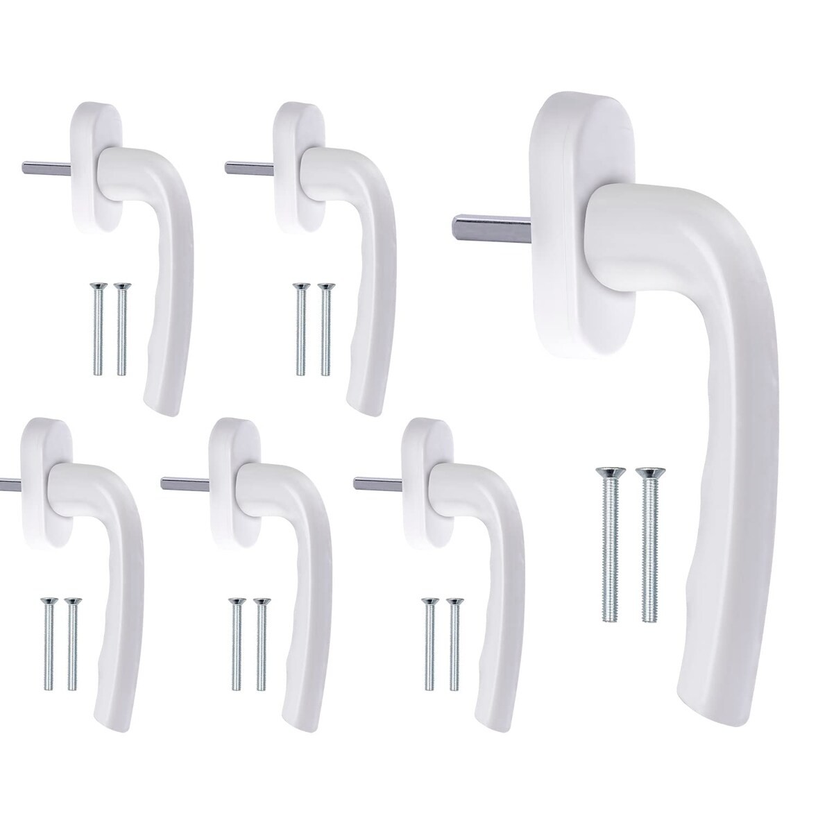 Fenstergriffe weiß 6 Stück Aluminium Terassentürgriff außen Fenstergriff Balkontürgriff Griff