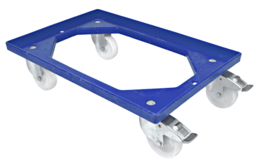 METRO Professional Carrello per contenitori Euro, 16 x 41 x 61 cm, portata massima: 250 kg, 4 ruote piroettanti, 2 freni, blu, 1 unità