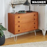 thumbnail of WAGNER Möbelbeine HAIRPIN LEGS Retro 4tlg. Set - 12 x 12 x 20 cm, Stahl hellgrau, Bein schräg&Anschraubplatte - 12822604