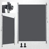 thumbnail of Vertikalmarkise Polyester dunkelgrau, höhenverstellbar 220-310 cm, mit Handkurbel, ohne Bohren