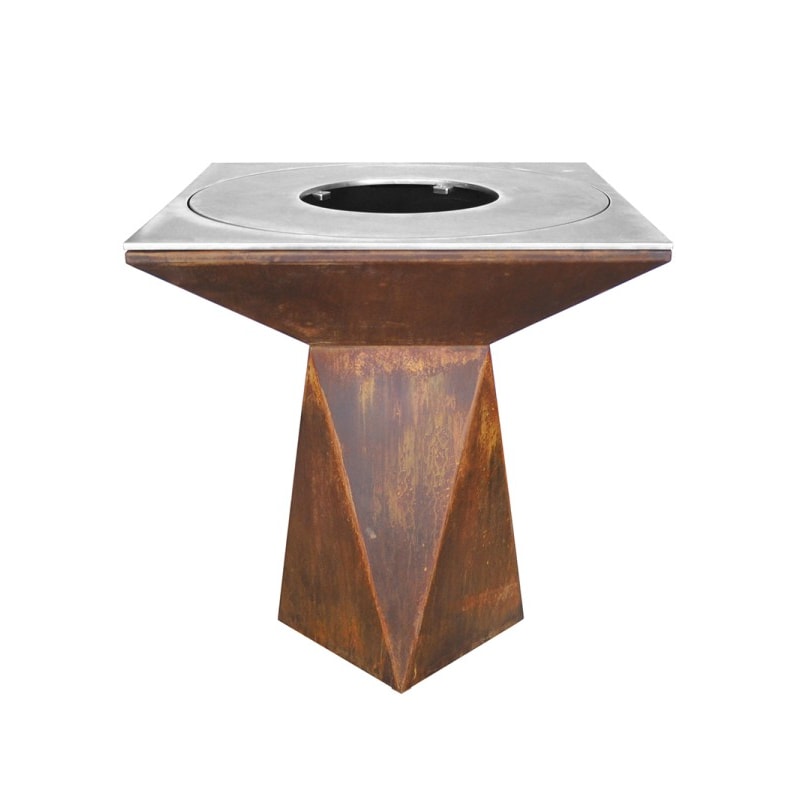 Braciere da giardino, Barbecue con copertura protettiva - G1 corten