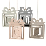 thumbnail of B.F. 4er Set Geschenk Deko-Anhänger je 1x Beige, Rosa, Grün & Grau aus Holz – 2048640