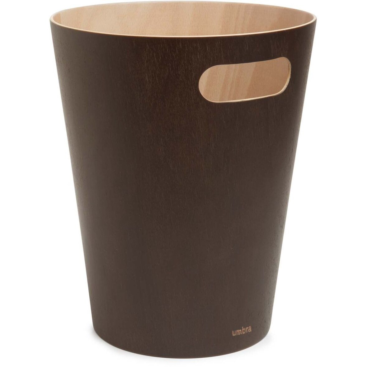 Holzkorb mit Tragegriffen braun Umbra