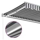 thumbnail of vidaXL Luifel handmatig uittrekbaar en LED 350x250 cm antraciet en wit