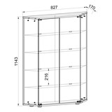 thumbnail of VCM Standvitrine Cenila Weiß H. 114 x B. 83 x T. 17 cm