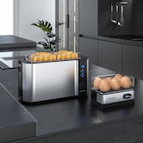thumbnail of Arendo Frühstücksset, Langschlitz Toaster 4 Scheiben, Eierkocher für 6 Eier, Silber