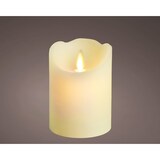 thumbnail of LED Kerze mit Timerfunktion 7,5x10cm Wachs mit beweglicher Flamme Echtwachskerze batteriebetrieben Wachskerze Stumpenkerze Rustik Creme Warmweiß